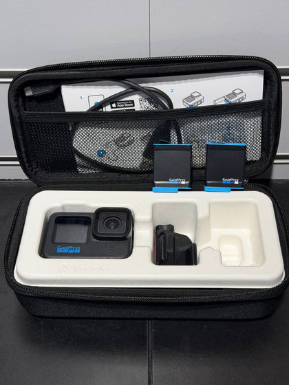 GoPro Hero 10 Black 5.3K UHD Action Camera with Batteries, Extras and Case