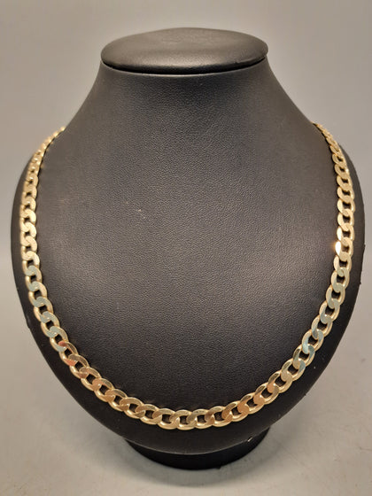 Gold Necklace 375 9ct 30.7G Curb Link 20'' in Length (Yellow Gold)