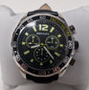 Henley Mens Multi Eye Green Dial Black Sports Leather Strap Watch H02221.9