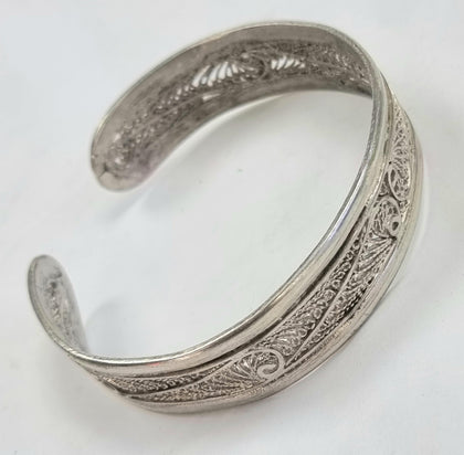 Silver Ornate Bangle