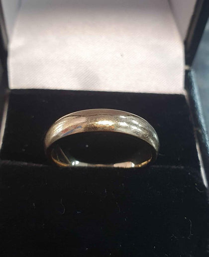 9ct Yellow Gold Narrow Band - Size M - 4.11g