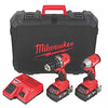 Milwaukee Next Generation M18BLCPP2A-502C 18V 1 x 5.0Ah & 1X 2.0ah Li-Ion RedLithium Brushless Cordless Compact Power Tool Twin Pack