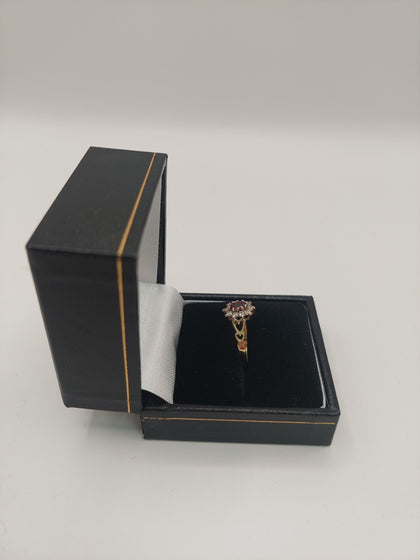 9k Gold Ring with Red Stone 1.20G Hallmarked(375)&Tested Size L