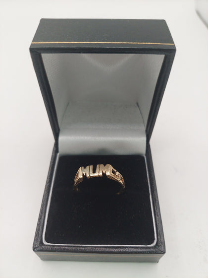 9k Gold Ring(MUM) Size Q 1.79G Hallmarked(375)&Tested