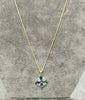 9ct Yellow Gold Chain & Pendant set with Blue Stones