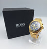 Hugo Boss 243.1.34 Ikon Men's gold/blue tone chronograph wrist watch in original box