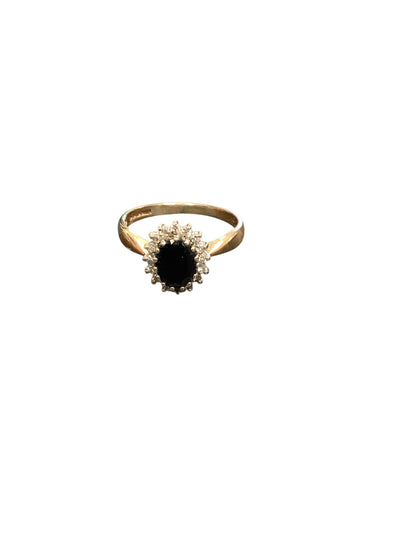9ct Saphire & Diamond ring size R