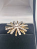 14ct Yellow Gold "David Yurman" Inspired Starburst Ring With CZ Stones - Size U - 8.75 Grams