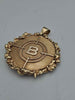 Solid 9ct Yellow Gold Circular Pendant – Letter B – 55.72 Grams