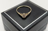 9CT HALLAMRKED,YELLOW GOLD, SINGLE STONE ON BAND, SIZE:R, 1.3G, BOXED
