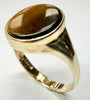 9ct yellow gold tigers eye signet ring size U