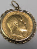 1908 HALF SOVEREIGN COIN WITH 9CT GOLD MOUNT PRESTON STORE