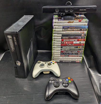 Microsoft Xbox 360 S + 18 games - Matte Black 4GB bundle