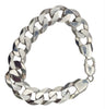 925 SILVER HALLMARKED, HEAVY CURBED BRACELET W/ LOBSTER LOCK, 7", 45.7G, BOXED