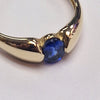 9CT RING WITH  DARK BLUE STONE  2.65G SIZE T PRESTON STORE