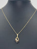16" 9ct Fine Necklace with Cluster Pendant, 1.7 grams