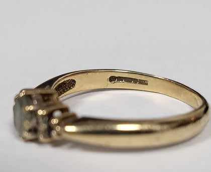 9ct Yellow gold Ring With 0.5ct Diamond Stones - 2.39G - Size P - Hallmarked