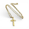 18ct Yellow Gold 20" Figaro Chain with Cross - 9.9 grams