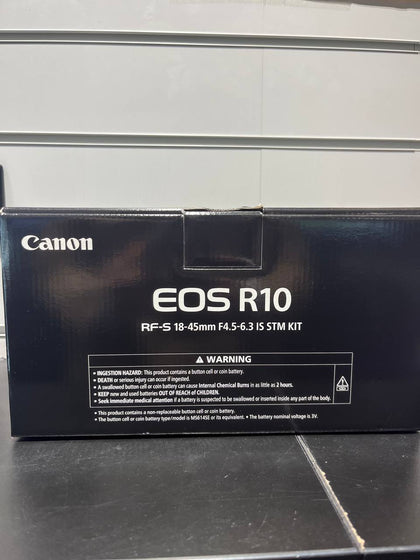 Canon EOS R10 24.2MP Mirrorless Digital Camera - Black (Kit with RF-S 18-45mm RF KIT LENS