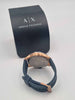 Armani Exchange Hampton Chronograph Rose Gold Dial Blue Silicone Strap Watch For Men - AX1730