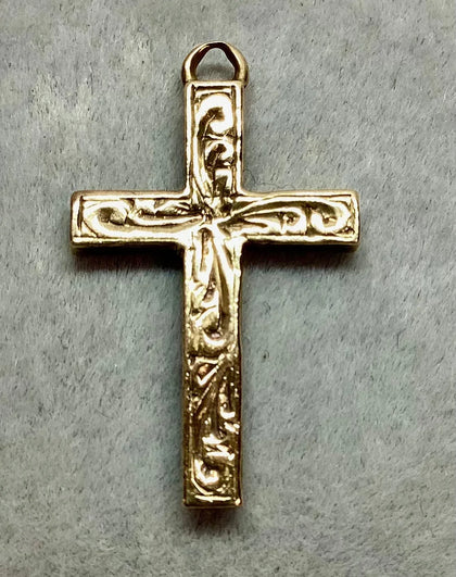 9ct yellow gold cross pendant