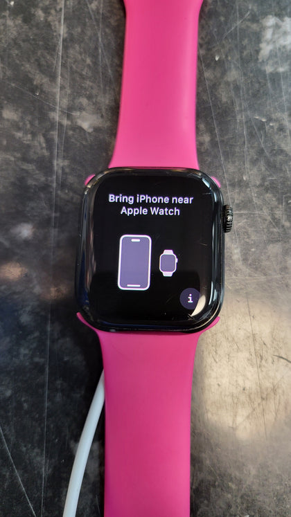Apple Watch Series 10 GPS + Cellular 42mm Jet Black Aluminium with Pink Strap