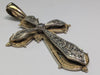 LARGE 9CT WHITE /YELLOW  GOLD CROSS WITH CZ STONES