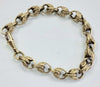 9ct Gold Patterned Tulip Bracelet 9"