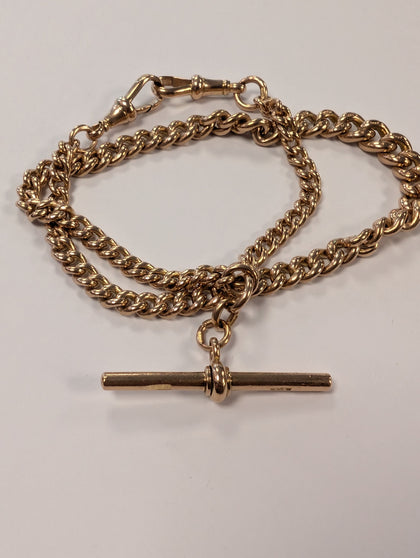 9ct rose gold pocket watch chain/bracelet