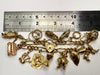 9ct Gold Vintage Charm Bracelet with Heart Padlock Clasp