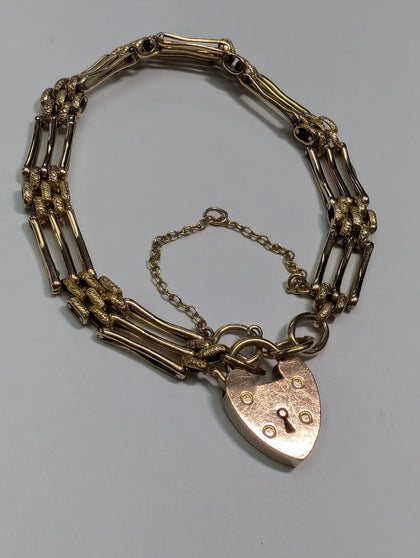 9ct Gold 3-bar Gate Bracelet