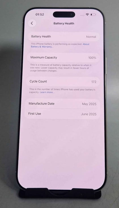 Apple iPhone 16 Pro Max 256GB White Titanium, Unlocked 100%BH