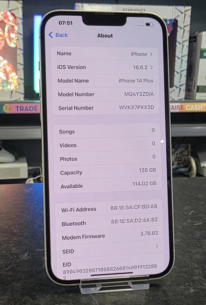 Apple iPhone 14 Plus 128GB Starlight, Unlocked