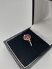 9K Gold Diamond Ring, Red Stone with Diamond Surrounding, 1.70Grams, Size: L