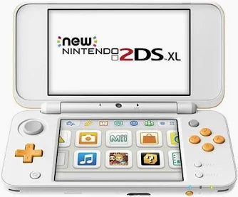 NEW 2DS XL Console, w/AC Adapter, White & Orange
