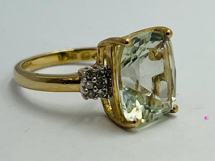 9CT GOLD CZ RING SIZE L