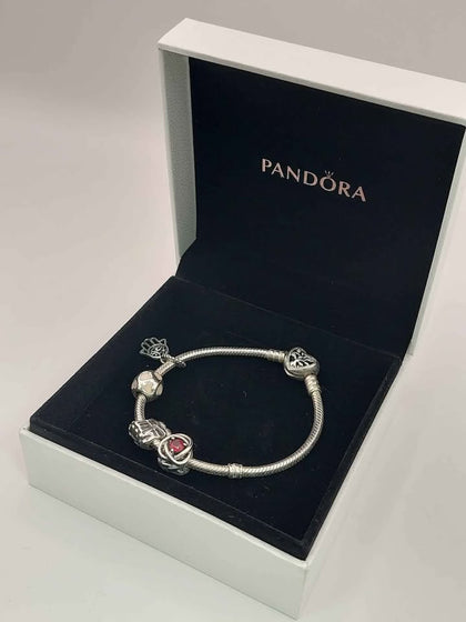 (925 ALE Hallmarked&Tested), Pandora Family Bracelet With Four Charms