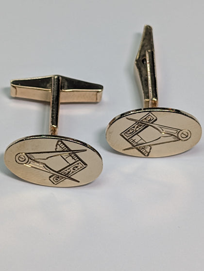 9CT GOLD MASONIC CUFF LINKS