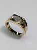 gents 9ct gold coffin cluster diamond ring