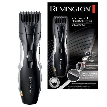 Remington Barba Beard Trimmer – Advanced Ceramic Blades, 9 Length Settings, Pop-Up Trimmer, Comb Attachment, 40-Minute Runtime, Cord/Cordless Use –.
