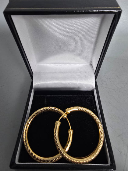 9ct Gold Earrings 375 2.3G 1'' in Length