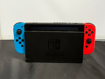 nintendo switch console red and blue joycons