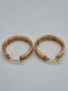 Pair Of 9ct Yellow Gold 1" Hoop Earrings With Pink & White Stones - 7.76 Grams