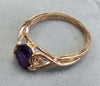 9ct Yellow Gold Ring Purple Stone Size O1/2
