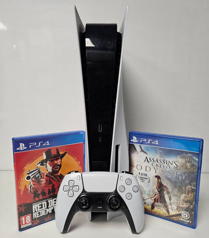 Sony Playstation 5 Disc Edition Console & 2 PS4 Games