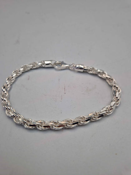 925 Sterling Silver 5mm Thick Rope Bracelet - 9