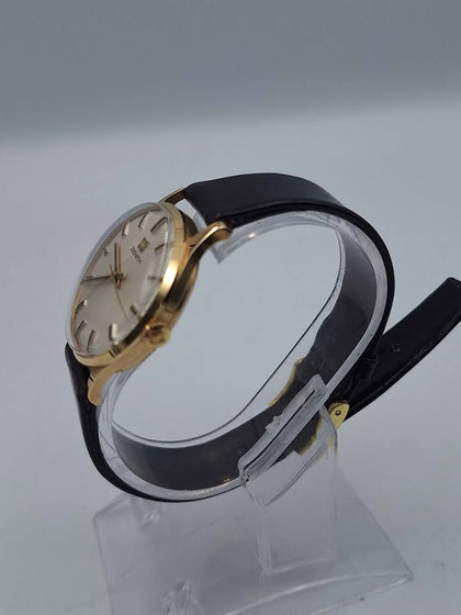 Zenith Vintage 1970's 9ct Yellow Gold Cased Manual Dress Watch - Unboxed With Leather Strap