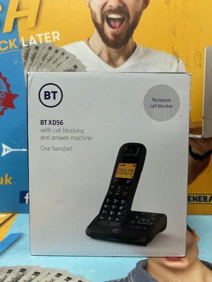 BT XD56 Single Cordless Phone with Answering Machine - Black.