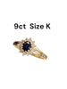 9ct Saphire & c.z ring size K