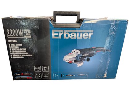 Erbauer EAG2200 230mm angle grinder with case